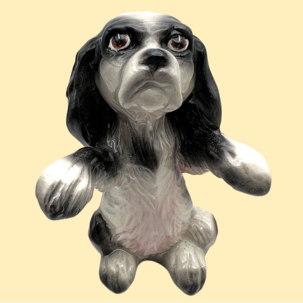 RARE Vintage MCM Brad Keeler Art Ware Begging Spaniel So. Calif Pottery Pre-1953
